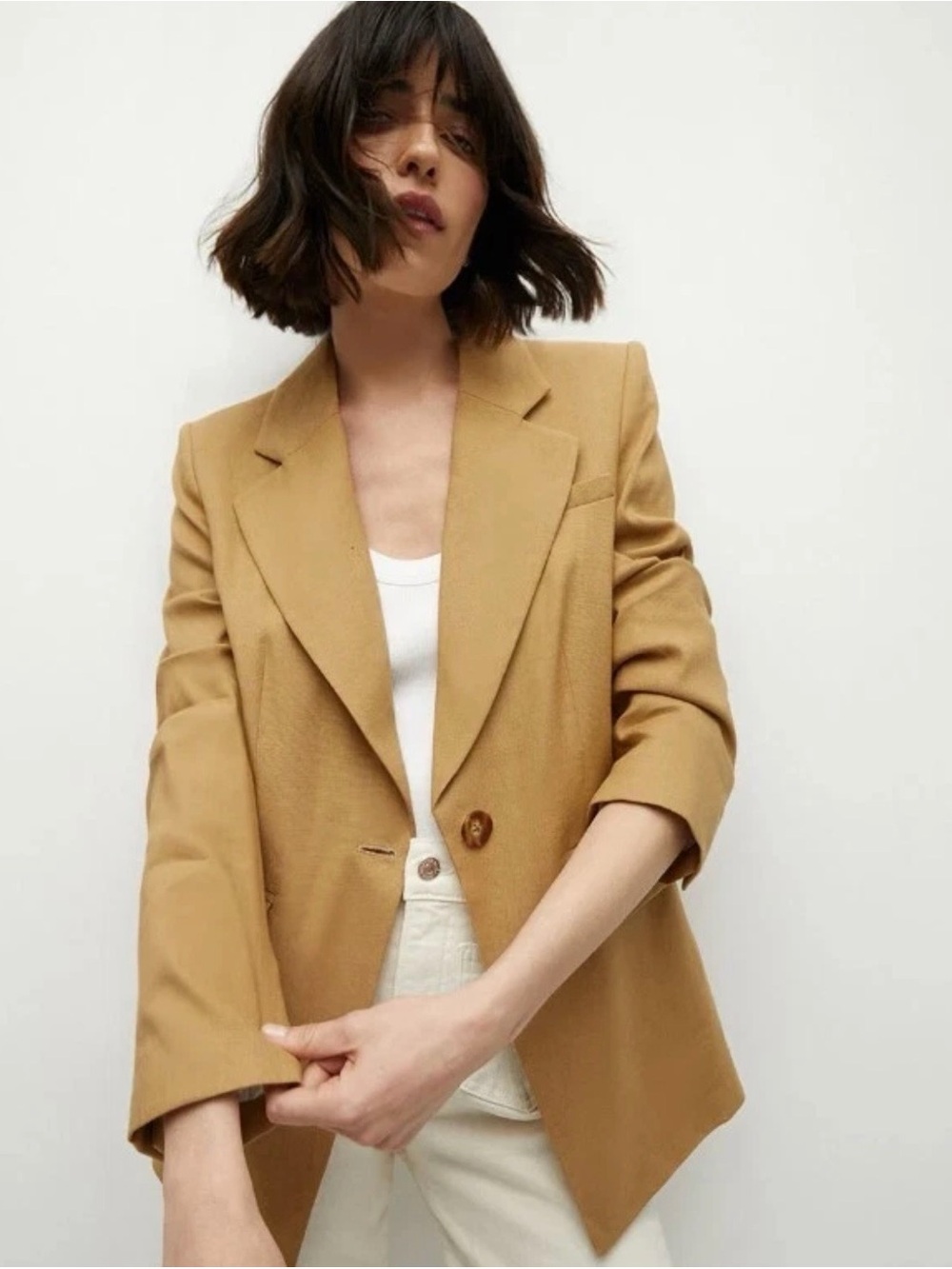 Veronica Beard Hayward Stretch-Linen Dickey Jacket, EUC Size 6